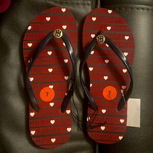 Tommy Hilfiger red & navy flip-flops, BNWT
